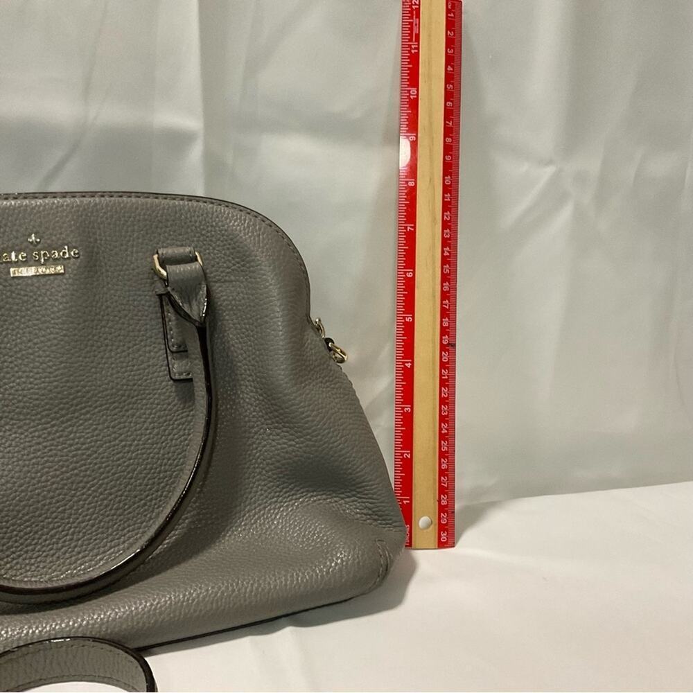 Kate Spade Jackson Street Lottie Leather Handbag Purse Crossbody Gray Classic - Picture 4 of 15